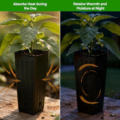 50PCS Tree Pots - 11.8" H x 3.9" W Tall Nursery Pots for Plants Indoor or Outdoor Gardening with Drainage Holes - size: 11.8" H X 3.9" W