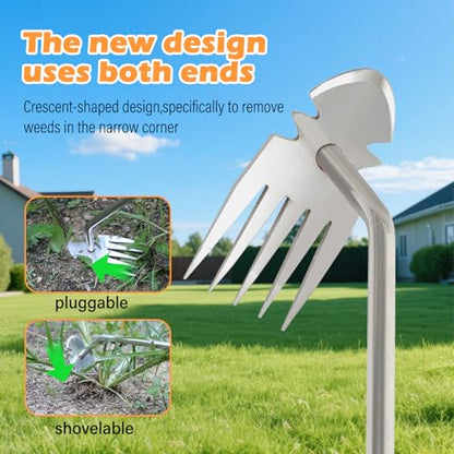 Weed Remover Tool, 2026 New Gardening Hand Tools Portable Weed Puller Tool, Heavy Duty Weeding Tool for Garden Supplies, Vegetable Garden Backyard Farm Planting & Uprooting (Rubber Handle)