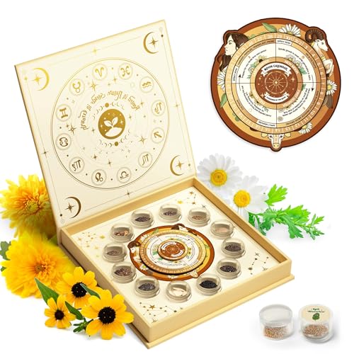 Lush&Dew Zodiac Garden Seed Bank Earth Sign, Gardening Gifts for Women Men - style: Earth Signs