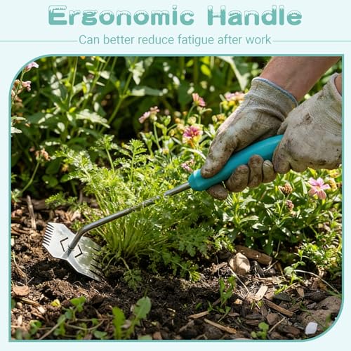 Garden Weed Pulling Tool,Weeder Tool,Garden Tools,Adopting Ergonomic Handle Design,Gardening Tools,Weed Puller Tool Suitable for Farm Planting(Blue Handle)