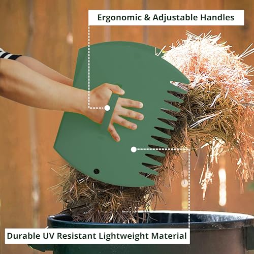 GardenHOME Leaf Picker Upper, Leaf Scoops Hand Rakes, Leaf Grabber Claws - style: green