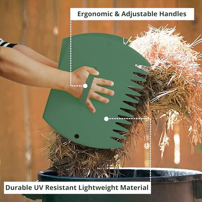 GardenHOME Leaf Picker Upper, Leaf Scoops Hand Rakes, Leaf Grabber Claws - style: green
