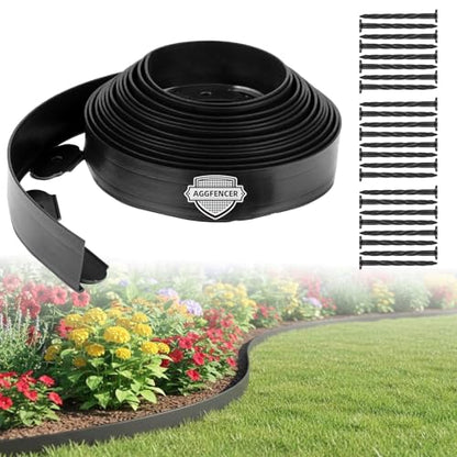 AggFencer Landscape Edging 1.5in Garden Edging Borders No Dig 33ft - color: Black, size: 1.5in x 33ft