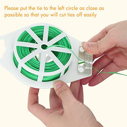 Gardzen 328ft Twist Ties Reusable Coated Wire Plant Ties with Cutter - size: 328ft