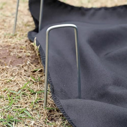 Landscape Staples, 20 Packs 6 Inches Heavy Duty 11 Gauge Galvanized Steel Garden Stakes Staples Securing Pegs for Securing Weed Fabric Landscape Fabric Netting Ground Sheets and Fleece