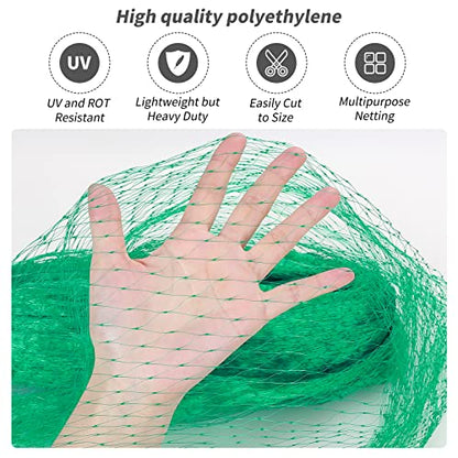 Kikhope Bird Netting, 16.5x33 ft Garden Mesh Net for Plants and Vegetables - size: 16.5x33 ft