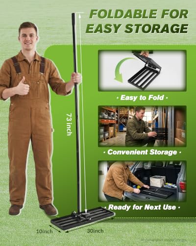 Sakerplus Lawn Leveling Rake 30 Inch, Heavy Duty Yard Leveling Rake
