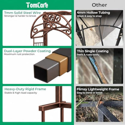 TomCare Garden Hose Holder, 4 Spikes Water Hose Hanger for 160FT Hose - color: Bronze