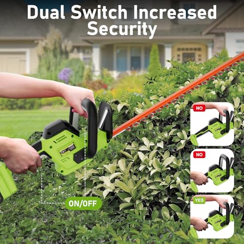 20V Max Hedge Trimmer Cordless, 22" Bush Trimmer with 2 Battery and Charger