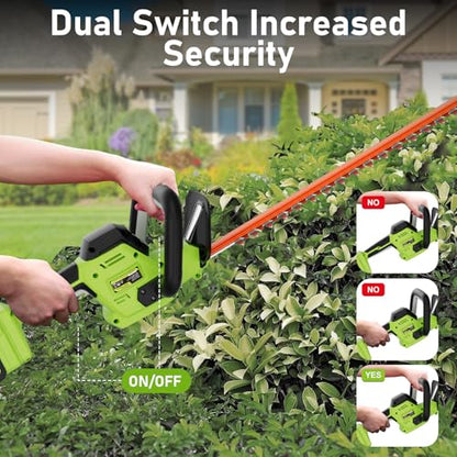 20V Max Hedge Trimmer Cordless, 22" Bush Trimmer with 2 Battery and Charger