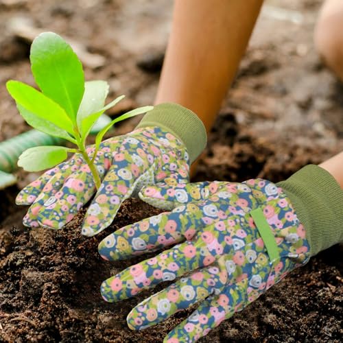Women's Gardening Gloves Weeding and Thorn Resistant Work Gloves for Digging Planting Pruning Raking-Grown - color: Green