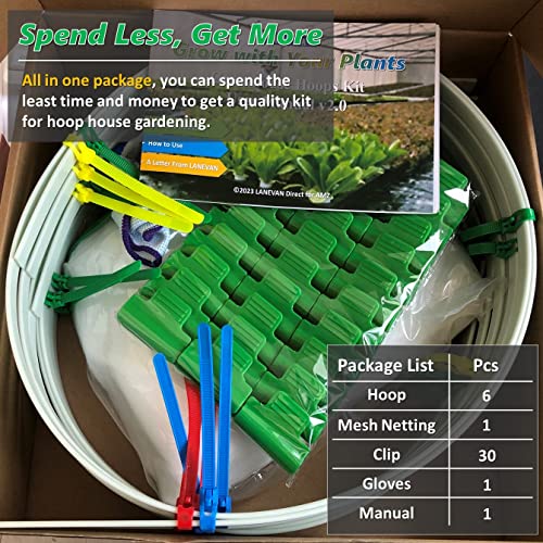 Garden Mesh Netting Kit, Super Bendable Fiberglass Greenhouse Hoops with Ultra-Fine Pest Barrier for 2-4ft Wide Raised Beds, Weather Resistant Grow Tunnel for Planting Row Protection - style: Mesh Netting Kit