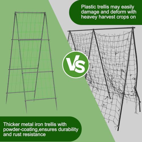 unho Metal Tall Garden Trellis for Climbing Plants Outdoor 2 Pack 82"x27" - size: 82x27inch（2pack）