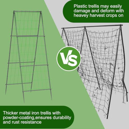 unho Metal Tall Garden Trellis for Climbing Plants Outdoor 2 Pack 82"x27" - size: 82x27inch（2pack）