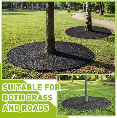 Peryiter 6 Pcs Rubber Mulch Tree Ring Protector Mat Weed Barrier, 36 in - style: 36 Inches