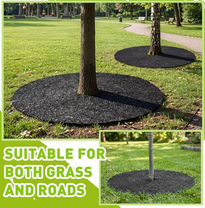 Peryiter 6 Pcs Rubber Mulch Tree Ring Protector Mat Weed Barrier, 36 in - style: 36 Inches