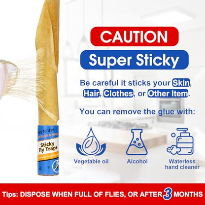 40 Pack Fly Strips Indoor Hanging Fruit Fly Trap Outdoor Sticky - size: 40 pack