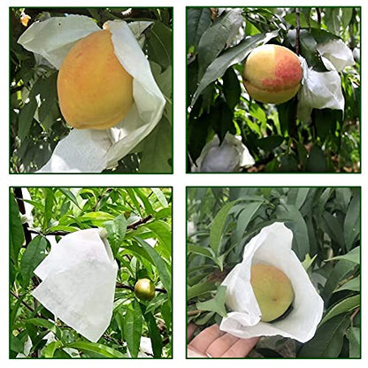 Fruit Protection Paper Bags - 100pcs White Protection Covers 6.2x7.7inch, Orchard, Frost, Plants (16x20) - size: 16x20 cm