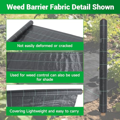 Weed Barrier Fabric Planting Cover - 3 x 150 FT Heavy Duty Landscape Fabric Ground Cover Block for Outdoor Planting - size: 3 x 150 FT