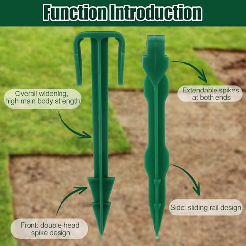 Nuanchu 100 Pcs 4 Inch Landscape Garden Stakes Bulk, Degradable Sod Spikes - size: 4 Inch