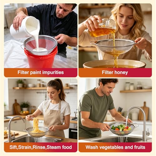 Fine Mesh Paint Strainer 60 Mesh Stainless Steel Paint Filter Emulsion Honey Funnel Filter Cover Fits 5 Gallon Paint Bucket Filter Tool Insert Strains (1 pc) - size: 1 pc