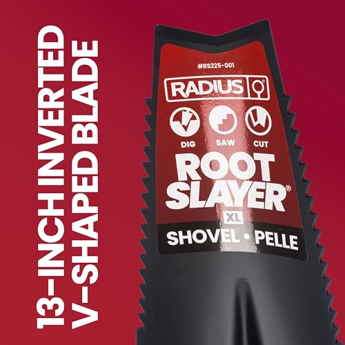 Root Slayer RS225 Long Handle Garden Shovel, Fiberglass Shaft, Black - color: Black, size: XL