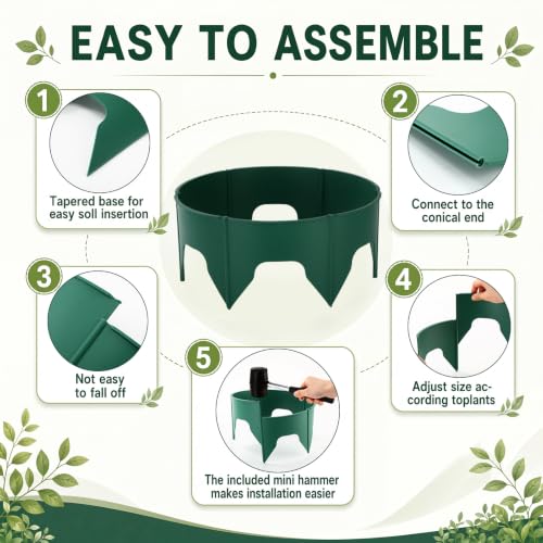 Ripeng 30 Pcs Plant Grow Rings 12 Inch, 6 Adjustable with Stakes Mallet - size: 12 Inch