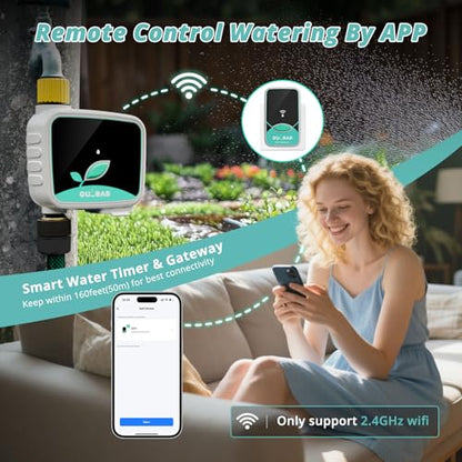 QUOBAS WiFi Water Timer for Garden Hose, 1 Zone Brass Smart Sprinkler Timer - size: Smart Timer 1 zone