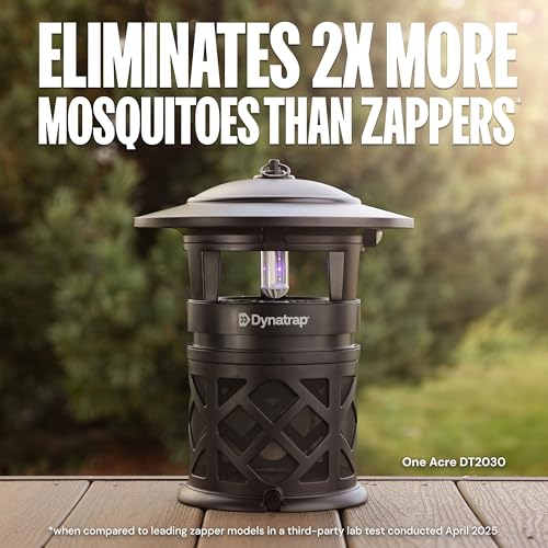 Dynatrap DT2030SR Fly Traps Outdoor - Mosquito & Flying Insect Killer for 1 Acre – Kills Mosquitoes, Flies, Gnats, Wasps - Bug Zapper Alternative - Black - color: 1 Acre Black Trap