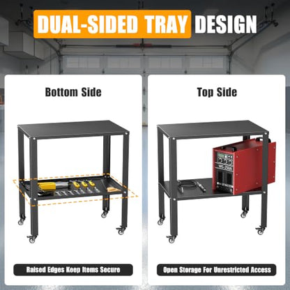 Ultrawall Welding Workbench Table, Metal Welding Cart with Wheels - size: 32"