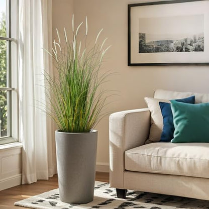 KOL 4ft 2-Pack Artificial Cattail Reed Grass, 47.2’’ Fake Onion Grass Plant - size: 4FT