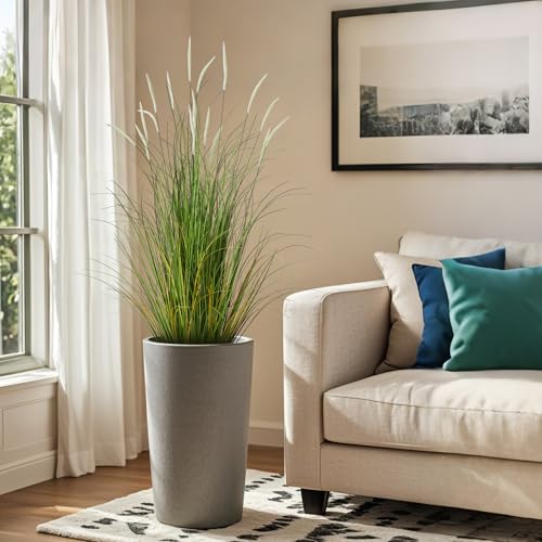 KOL 4ft 2-Pack Artificial Cattail Reed Grass, 47.2’’ Fake Onion Grass Plant - size: 4FT