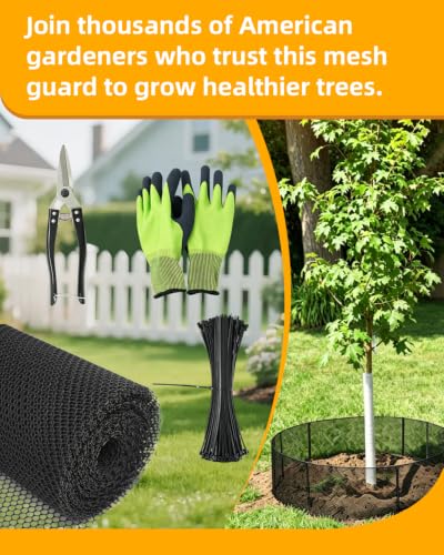 16" x 55FT Plastic Chicken Wire Tree Protectors Black HDPE Mesh Fencing - size: 16" x 55FT