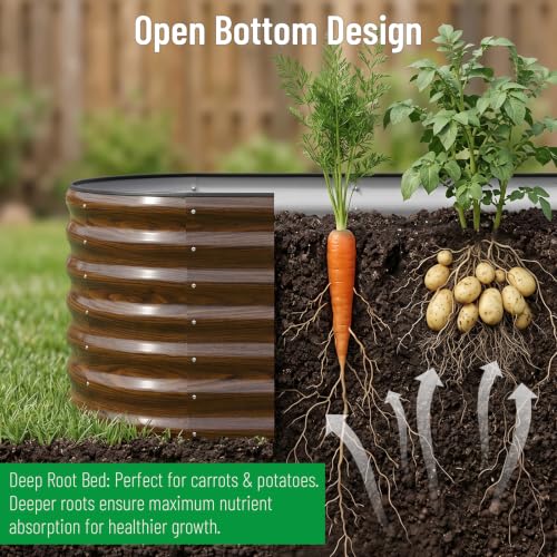 SnugNiture Galvanized Steel Raised Garden Bed Kit - 4x2x2 ft Large Metal Planter Box for Vegetables, Flowers, Herbs | Easy Assembly, Open Bottom Design - size: 4x2x2ft(1 Pack)