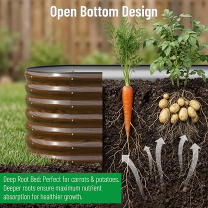 SnugNiture Galvanized Steel Raised Garden Bed Kit - 4x2x2 ft Large Metal Planter Box for Vegetables, Flowers, Herbs | Easy Assembly, Open Bottom Design - size: 4x2x2ft(1 Pack)