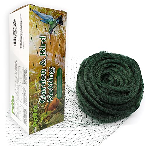 Bird Netting for Garden 13x26ft 0.4inch Mesh Green Garden Netting Protect Fruit Trees, Blueberry Bushes, Strawberry Plants, Vegetables, Flowers from Birds, Deer, Squirrels, Rabbits and Other Animals - size: 13x26ft, 0.4inchx0.4inch mesh