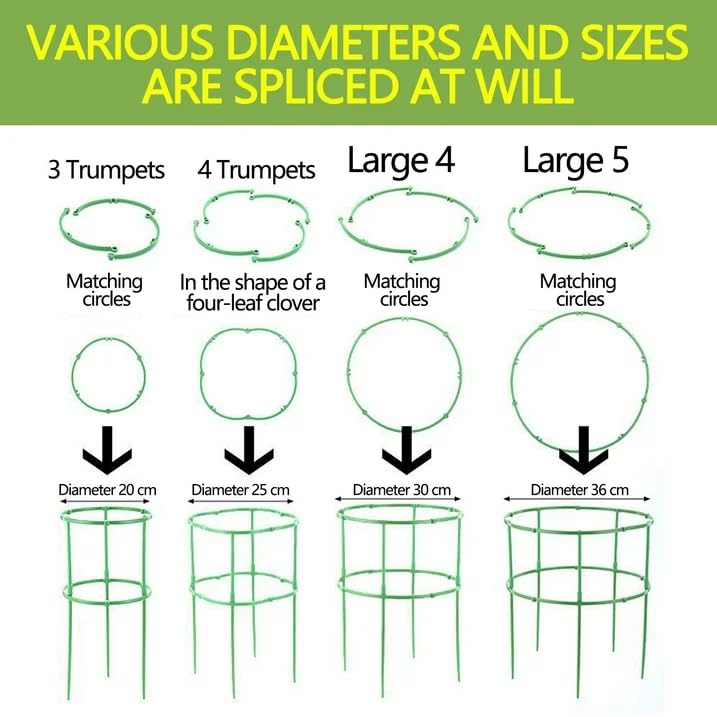 Tomato Cage | Tomato Support | Adjustable Green Plant Supports for Garden | 48in Deformable Assembled Tomato | Trellis for Vegetable, Flower and Fruit Growing，Plant Support Structures