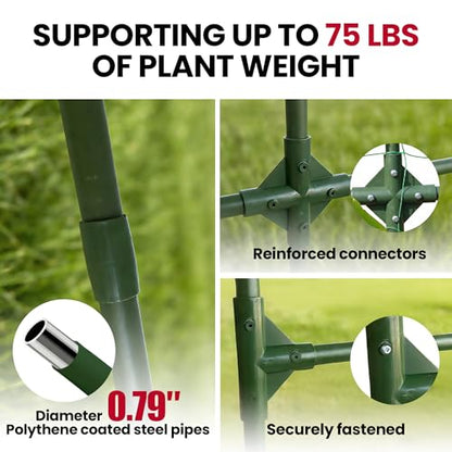Garden Arch Trellis for Climbing Plants Outdoor, 7 Ft Tall Cucumber Trellis - size: 63"L x 50"W x 84"H - Arch Trellis