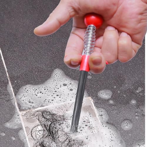 80-Inch Drain Snake Hair Clog Remover with Round Knob and 4-Claw Grabber - style: 80 IN