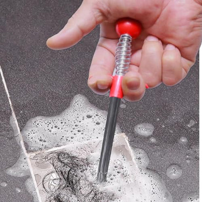 80-Inch Drain Snake Hair Clog Remover with Round Knob and 4-Claw Grabber - style: 80 IN