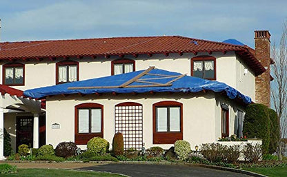 Kotap 5 x 7 Ft. All-Purpose Multi-Use Protection/Coverage 5-mil Poly Tarp, Waterproof, Blue, 40-Pack (TRA-0507-40) - color: Blue, size: Cut Size: 5 x 7'/Finished Size: 4' 6" X 6' 6"