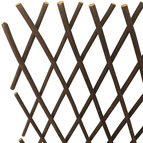 Natural Lattice Willow Trellis Fence for Climbing Plants,Expandable Garden Fence Wall Panel, Outdoor Decorative Wood Fence (4 Pieces)