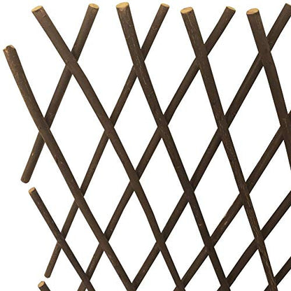 Natural Lattice Willow Trellis Fence for Climbing Plants,Expandable Garden Fence Wall Panel, Outdoor Decorative Wood Fence (4 Pieces)