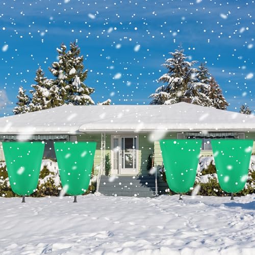4 Pcs Plant Covers Freeze Protection 35.4" x 59", Green - color: Green
