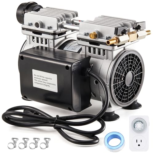 Pond & Lake Aeration System,Pond Aerator Pump,550W Power 5.2CFM for Up to 3 Acre with Timer,3/4 HP Compressor (NO Diffusers, 1)