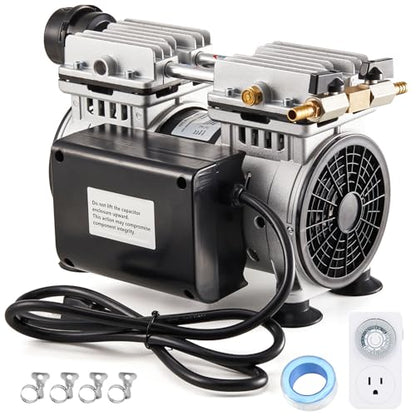 Pond & Lake Aeration System,Pond Aerator Pump,550W Power 5.2CFM for Up to 3 Acre with Timer,3/4 HP Compressor (NO Diffusers, 1)