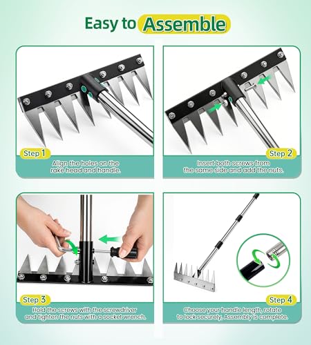 Weeding Rake Puller Tool for Garden,Heavy Duty Iron Weed Puller Cutter Tool - style: 8 Teeth