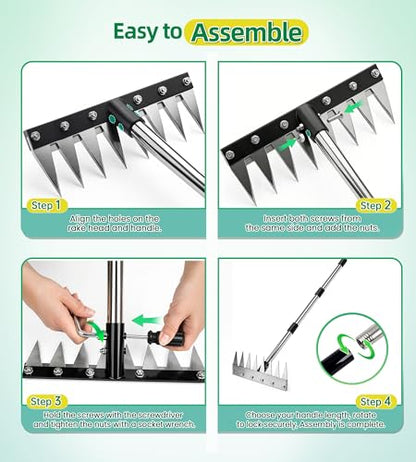 Weeding Rake Puller Tool for Garden,Heavy Duty Iron Weed Puller Cutter Tool - style: 8 Teeth