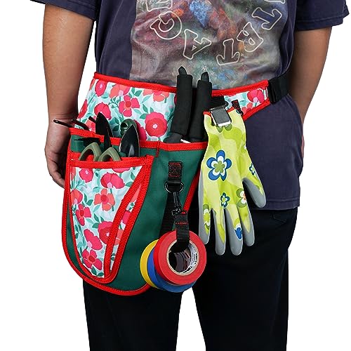 KUNN Garden Tool Belt - Adjustable Tool Organizer Belt Pouch Multi-Purpose Pocket for Gardening,Plumbing,Florists,DIY