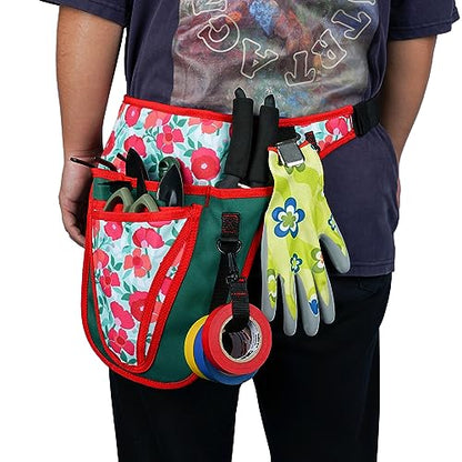 KUNN Garden Tool Belt - Adjustable Tool Organizer Belt Pouch Multi-Purpose Pocket for Gardening,Plumbing,Florists,DIY